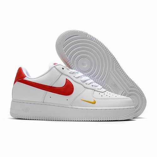 Cheap Nike Air Force 1 White Red Shoes Men and Women-73 - Click Image to Close